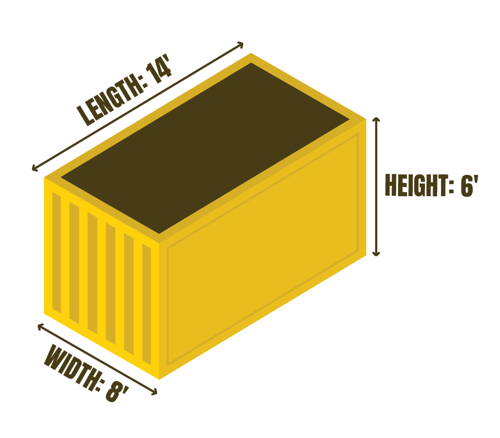 14-foot garbage bin rental for junk removal and waste disposal by Mr. Garbage in Canada